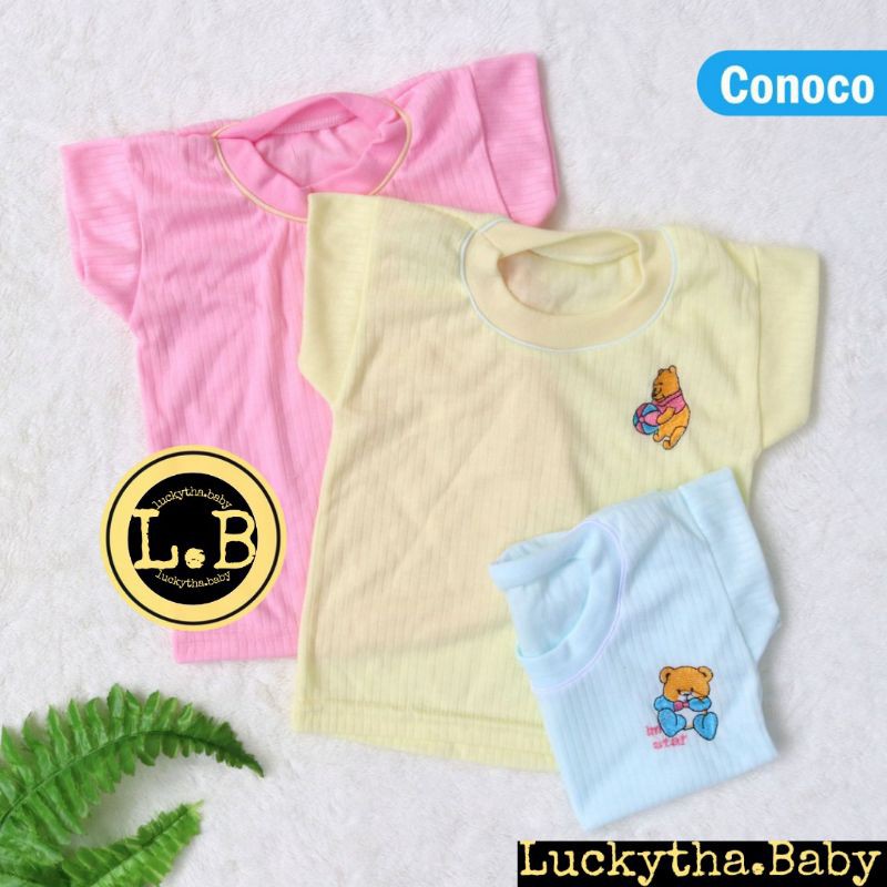 (3pcs) kaos oblong bayi murah berkualitas CONOCO &amp; COCONUT/ oblong bayi / kaos polos / kaos adem