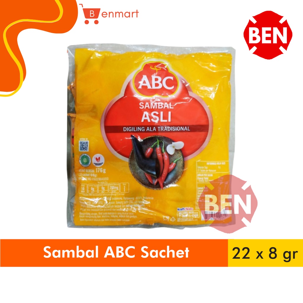 Sambal ABC Asli Sachet 8g 8gr 8 g gr gram / Saos Kecil Pak Bungkus 500