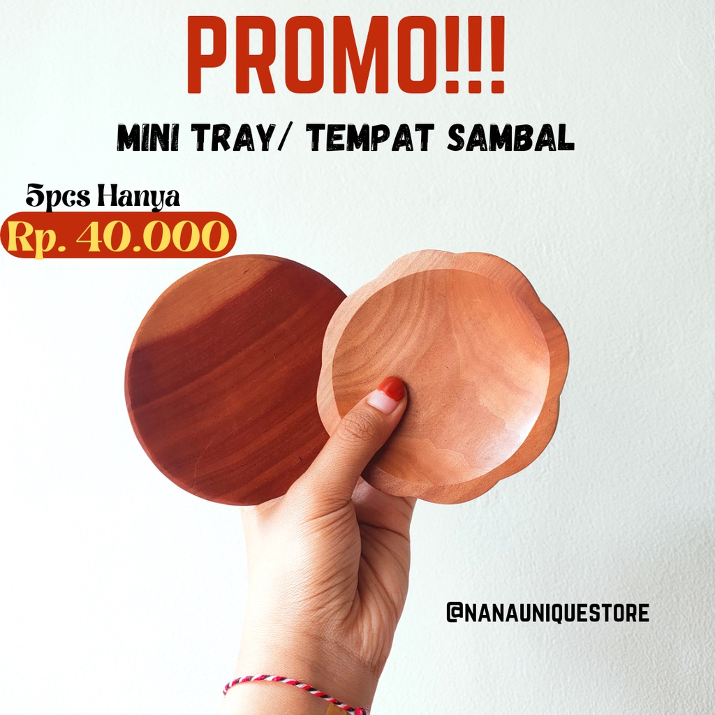 PROMO MINITRAY TEMPAT SAMBAL/ Tempat Sambal Kayu/ Wadah Sambal