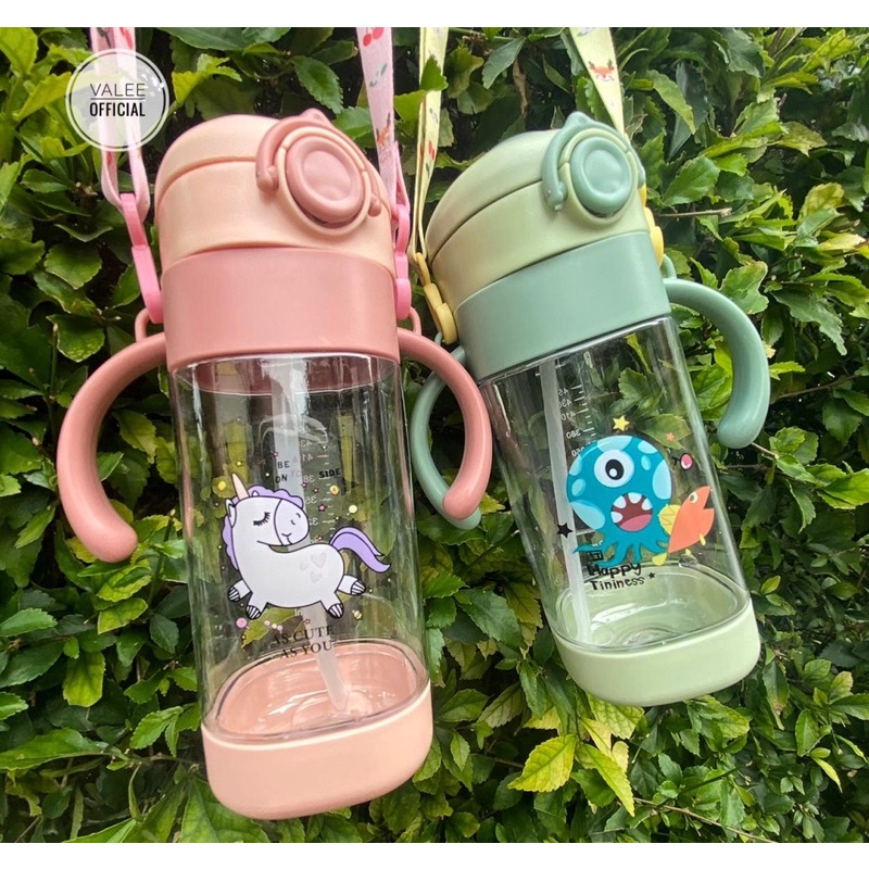 BOTOL ANAK KARAKTER LUCU AS CUTE AS YOU + TALI 450 ML