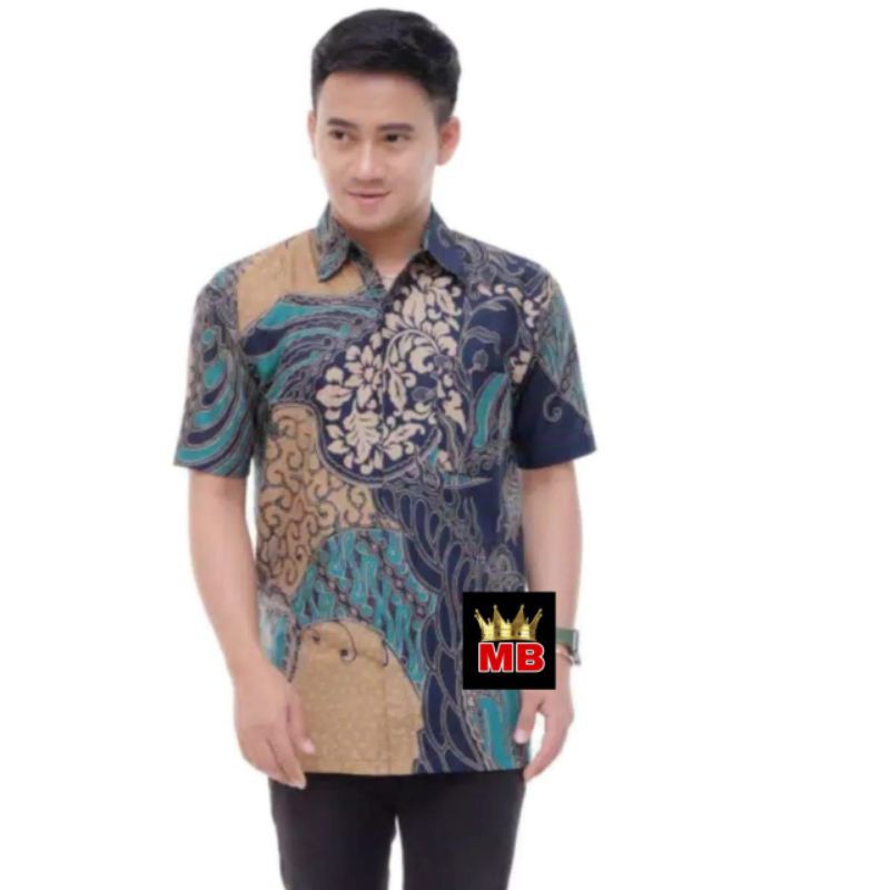 HRB026 Kenongo Hem Kemeja Batik Pria Katun Primis Premium Halus M L XL XXL