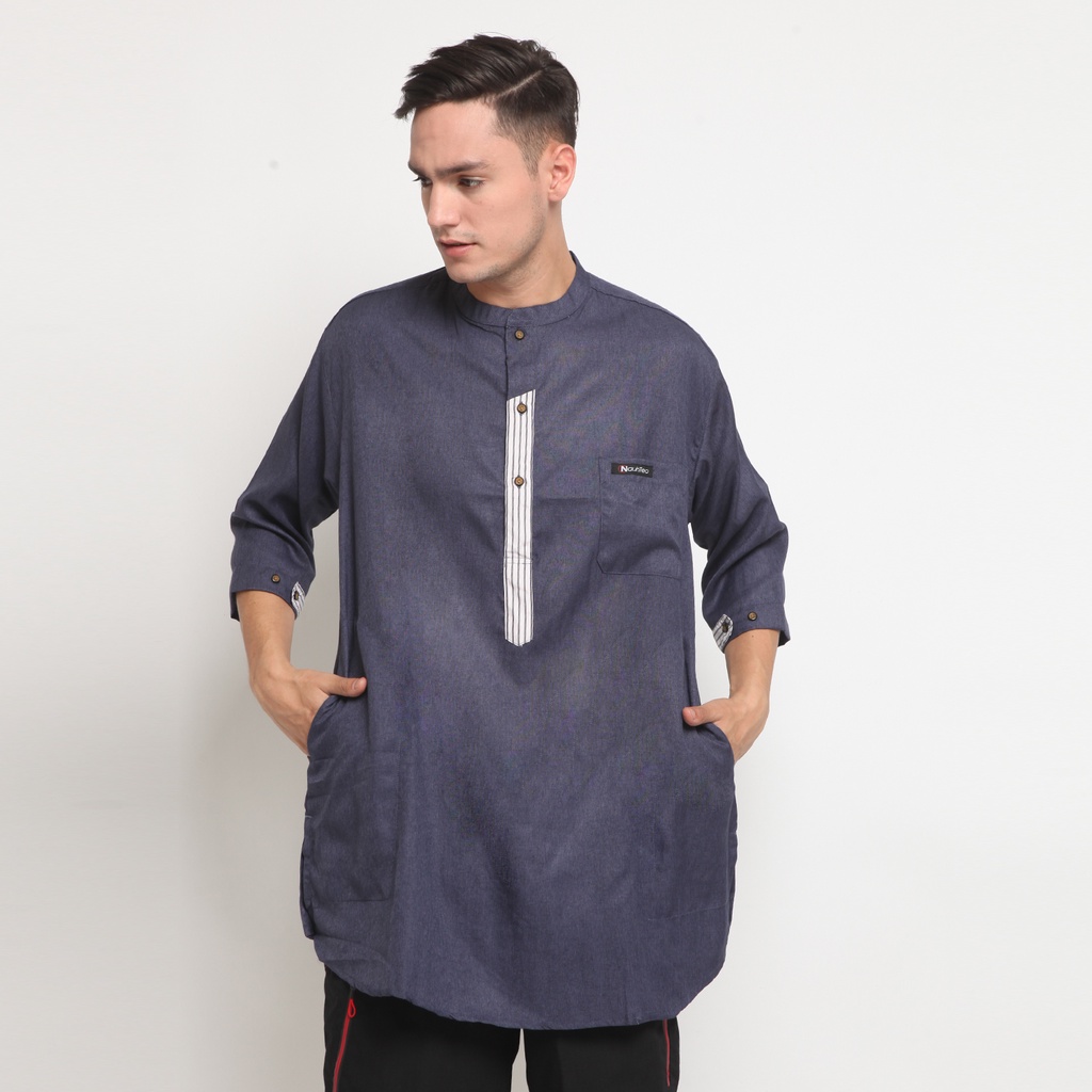 Koko Kurta Dewasa Lengan 3/4 kurta Latief Nauhtec Katun Madinah Fashion Pria Muslim Size M-L-XL-Xxl