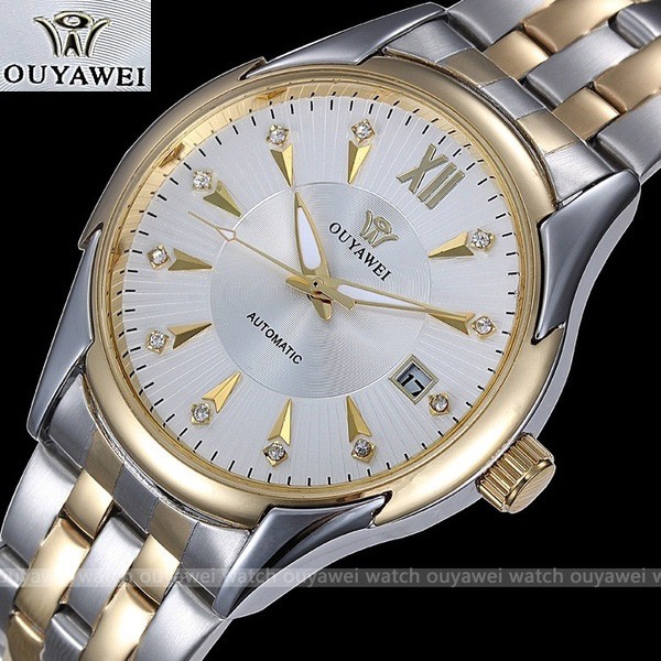 OUYAWEI Men Mechanical Automatic Watch Best Gift For Dad Boyfriend Stainless Steel