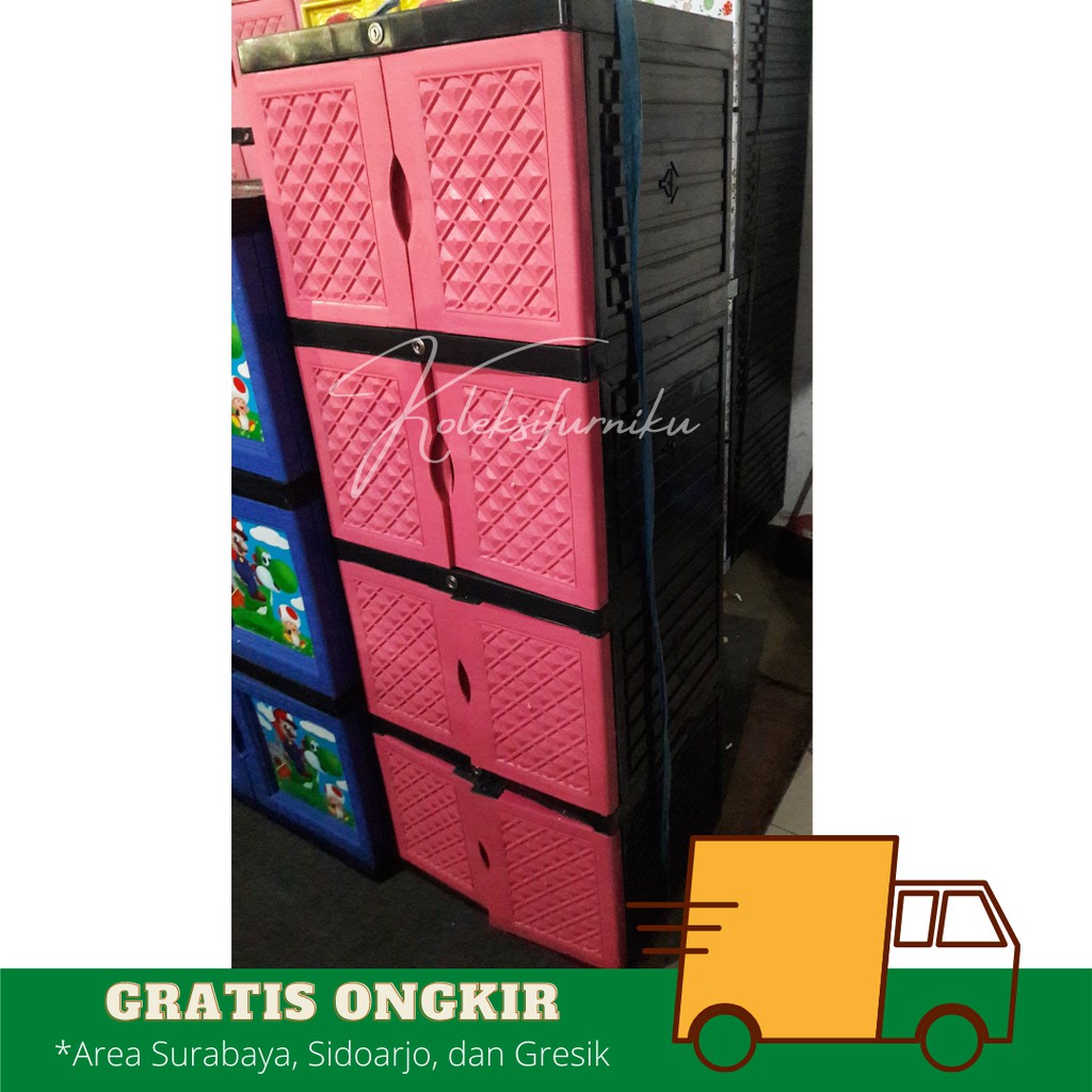 Lemari Pakaian Plastik AQUOSE MINI 4 Susun/ Lemari Pakaian Minimalis