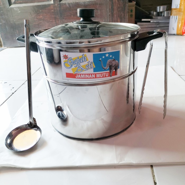 paket lengkap dandang bakso tutup kaca 24cm