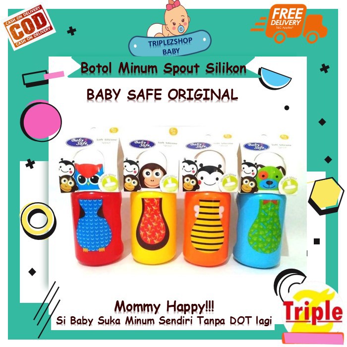 Botol Minum Baby Safe Spout Silicone Karakter Animal Hewan