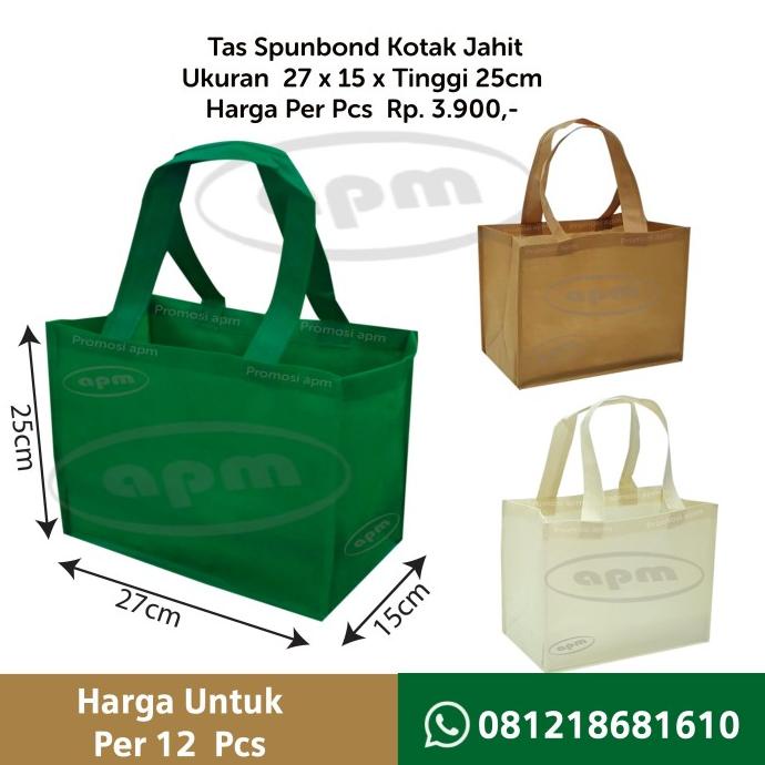 

paling diminati] Tas Spunbond Jahit Kue Brownies Ukuran 27x15x25cm