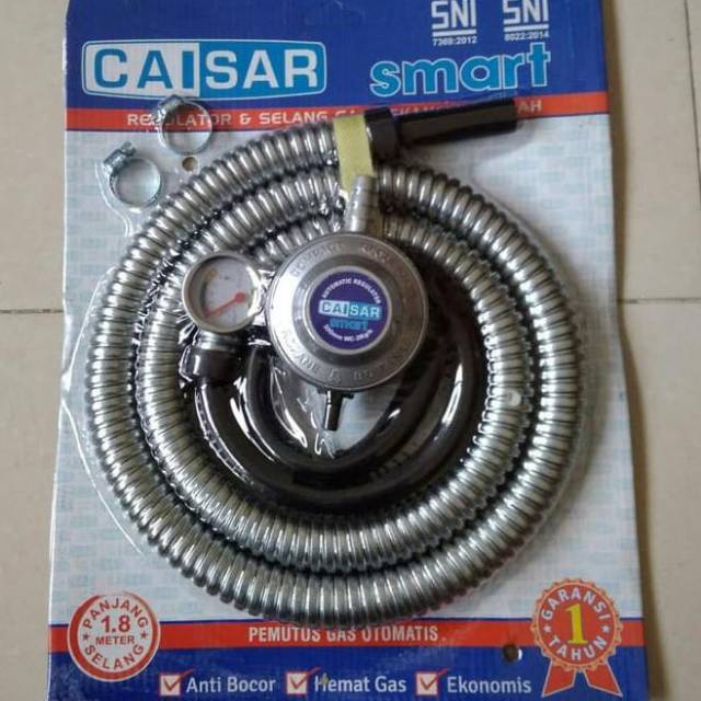 Caisar Smart 1.8 M Selang Gas Paket Plus Regulator Anti Bocor