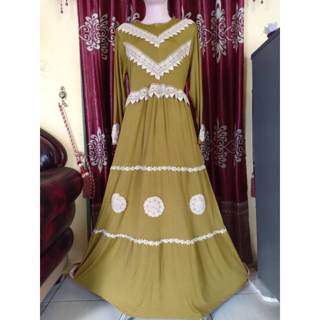 Daster Turki Renda Spandex | Daster Arab | Daster Murah