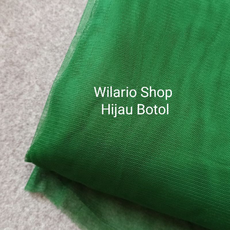 KAIN TILE HALUS LEMBUT | KAIN TULE | KAIN TULLE | KAIN TILLE | SOFT TILE | SOFT TULLE-Hijau Botol