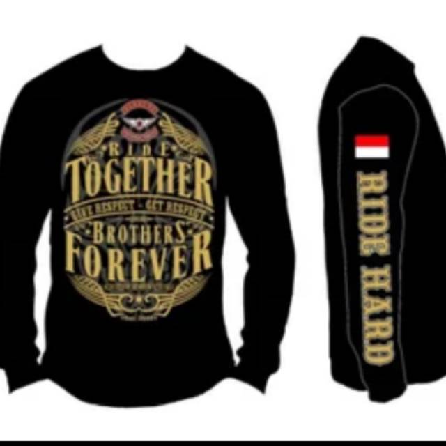 Baju kaos motor panjang pendek club bikers brotherhood touring suzuki thunder reborn