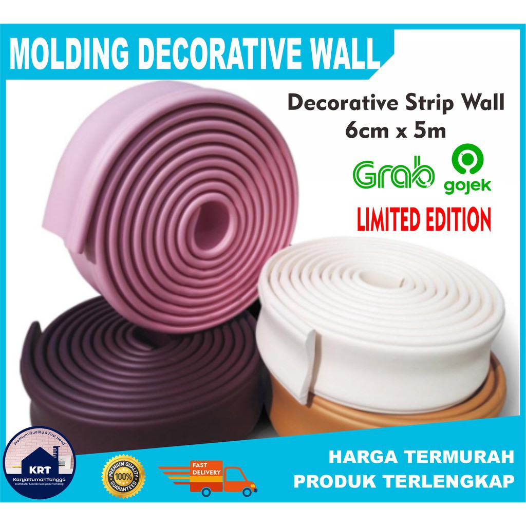 GENARIS LIST PROFIL FOAM 6cm x 5m  Moulding Dekorasi Dinding Plafon Vintage