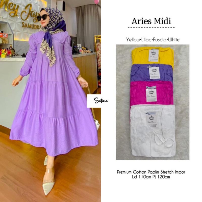 aries midi by satine /Fashion wanita /baju lebaran 2022