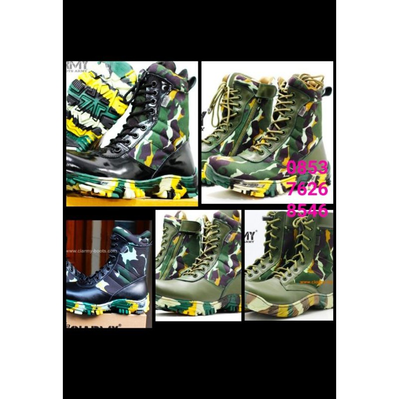 Sepatu boots pria PDL loreng brimob ciarmy C 020LH