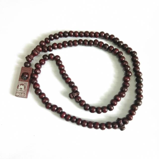 Ecer tasbih kayu kopi 8,5 mm merah maroon