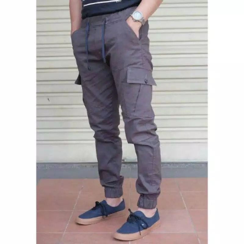 Celana Joger Cargo Pria Wanita (unisex) all Varian Hitam Abu Mocca Krem Army / Jogger Cargo Ukuran 27 - 38