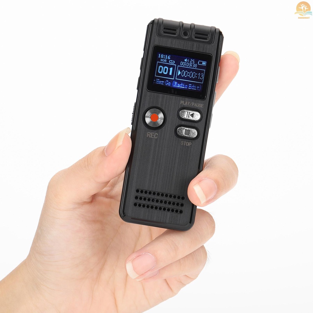 8GB Digital Voice Recorder Voice Activated Recorder MP3 Player 1536Kbps HD Recording Noise Reduction Dual Microphone with OTG Function 8GB Capacity 24 Languages Support Recording Monitoring/Telephone Recording for Meeting Lecture Interview Class