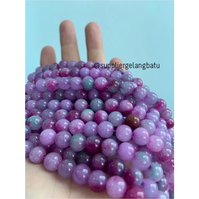 bahan batu purple manau 8mm bahan akik impor rare ungu manao bacan