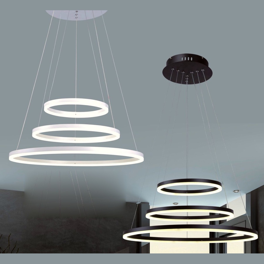 Lampu hias gantung LED MINIMALIST MODERN three rings susun 3 premium PENDANT LIGHTING living room in