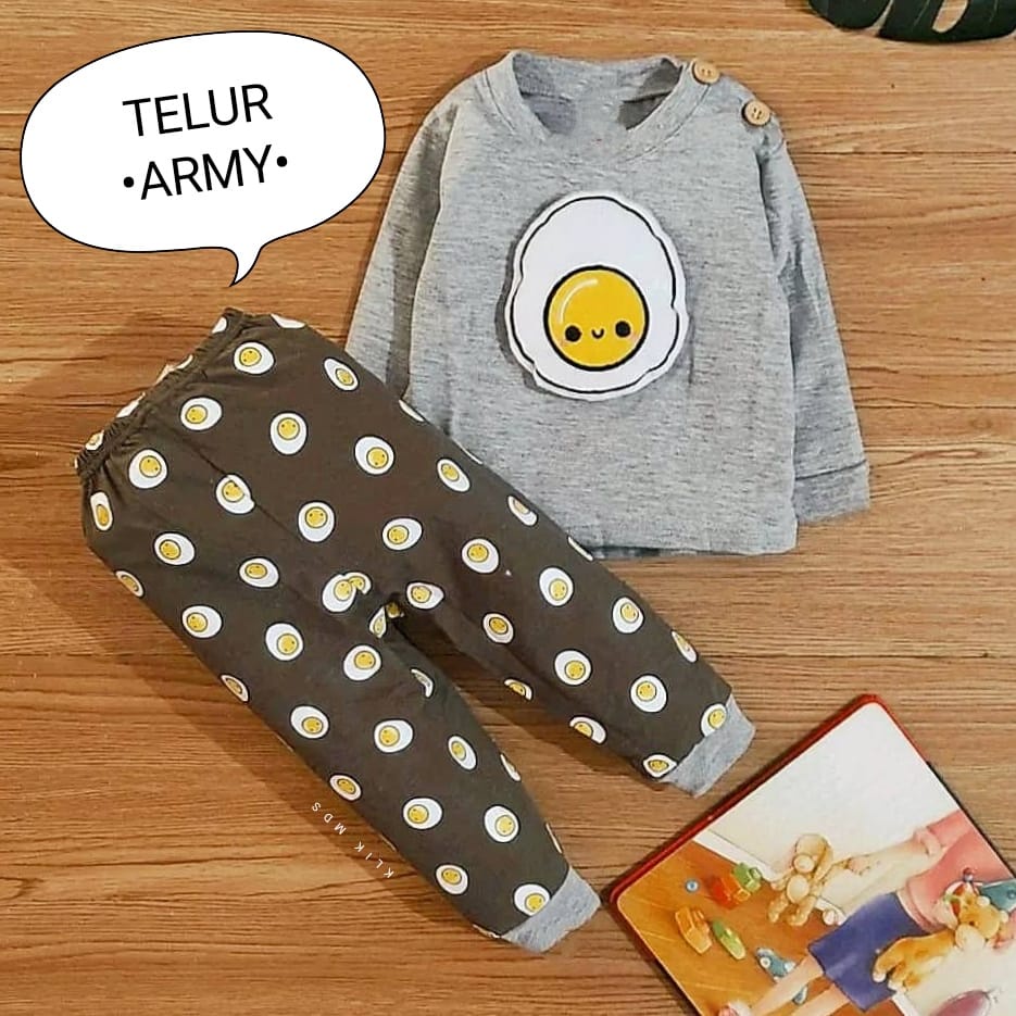 Klik Mds Baju Tidur Anak Bayi Usia 2-15 Bulan Motif Boneka Telur Piyama Anak