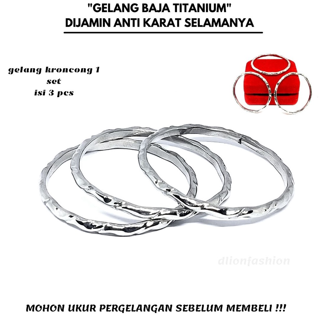 GELANG KERONCONG BAJA PUTIH,GELANG KERONCONG WANITA,GELANG KRONCONG ANAK,BAHAN BESI PUTIH DIJAMIN ANTI KARAT TERSEDIA 3 UKURAN