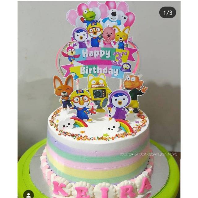 Pororo Topper Cake Birthday Hiasan Kue Ulang Tahun Shopee Indonesia