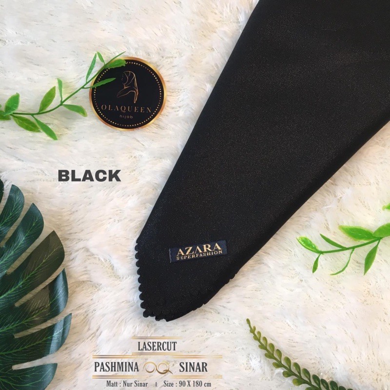 90x180cm Pashmina Glowing Nur Sinar Lasercut by Azara-BLACK