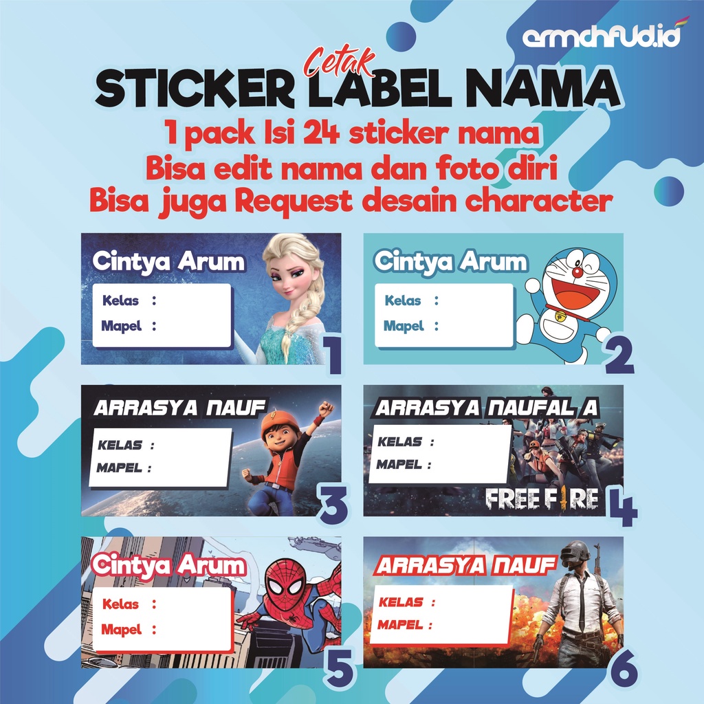 

Stiker label buku mata pelajaran karakter sticker nama mapel sticker buku pelajaran murah
