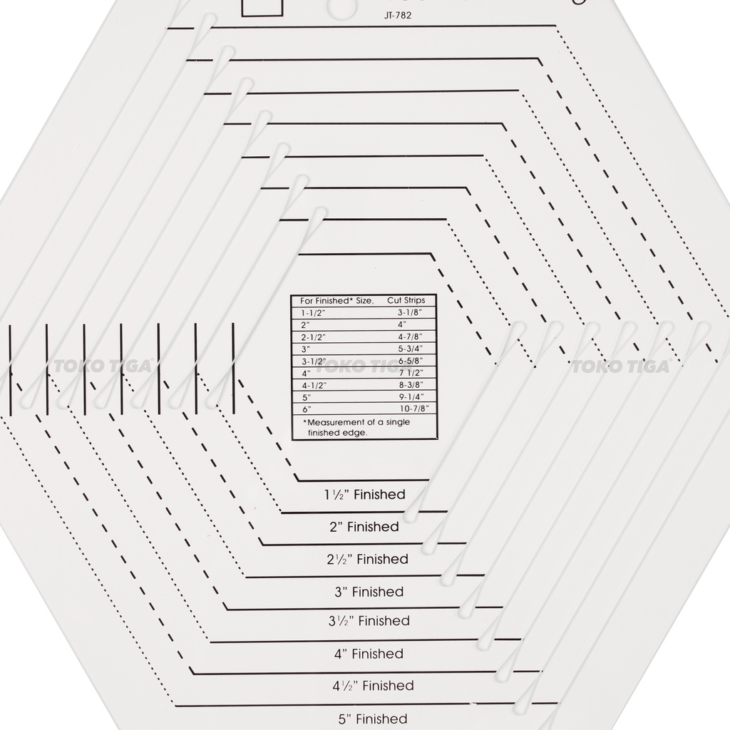 Penggaris Patchwork Quilting Hexagon Template (HM-782)