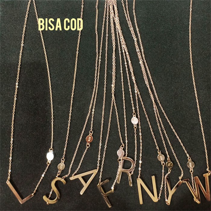 Kalung Huruf Inisial Titanium Lengkap A-Z Kalung Fashion abjad Kalung Fashion Alfabet KALUNG NAGITA