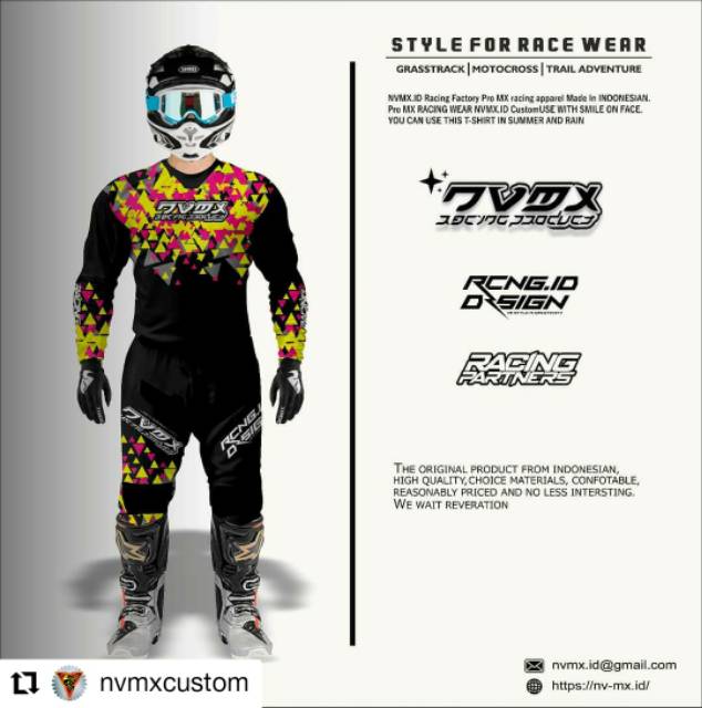 jersey set baju celana trail cross custom
