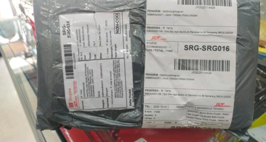 Kemeja Batik Pria Lengan Panjang Size M L Xl Xxl  Bswart Batik Kenongo Hem Panjang Padi Sehar