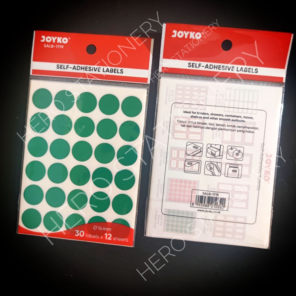 

Joyko sticker label self adhesive labels round bulat polkadot SALB warna