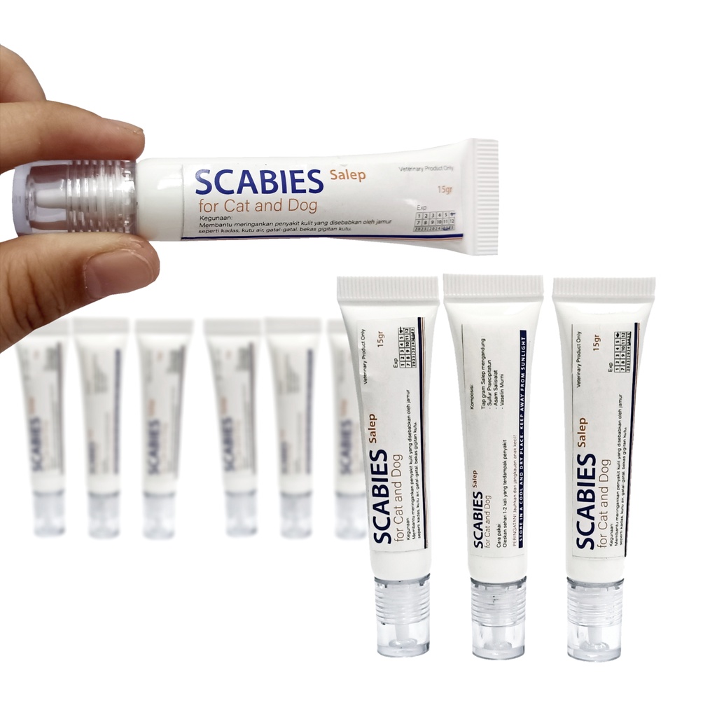 SCBS - CREAM SCABIES 15GR | Salep Jamur/Penyakit Kulit Kucing/Anjing | Mengobati Gatal2/Kudis/Kurap