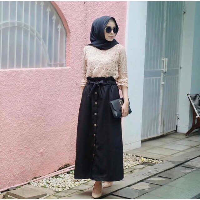 CUCI GUDANG!! OLIN SKIRT / ROK VINCA PREMIUM/ rok mosscrepe tali OLIN PREMIUM WANITA TERMURAH