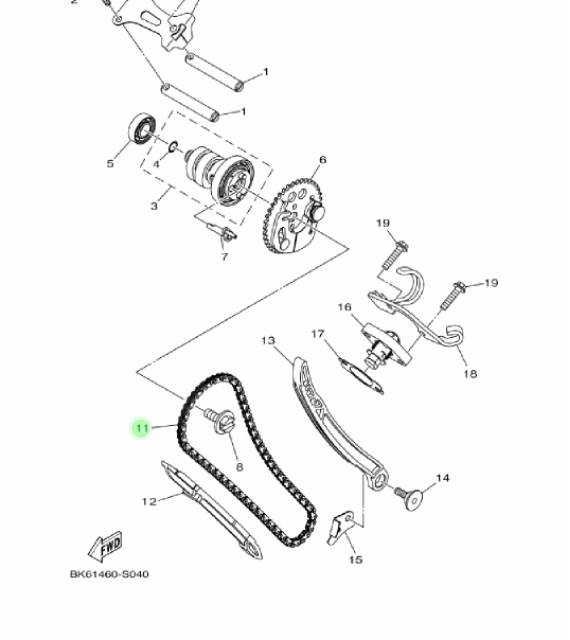 RANTAI RANTE KETENG KAMPRAT TIMING NEW R15 VVA V3 MT15 MT 15 XSR VIXION R WR 155 ORI YGP 94568-J9096