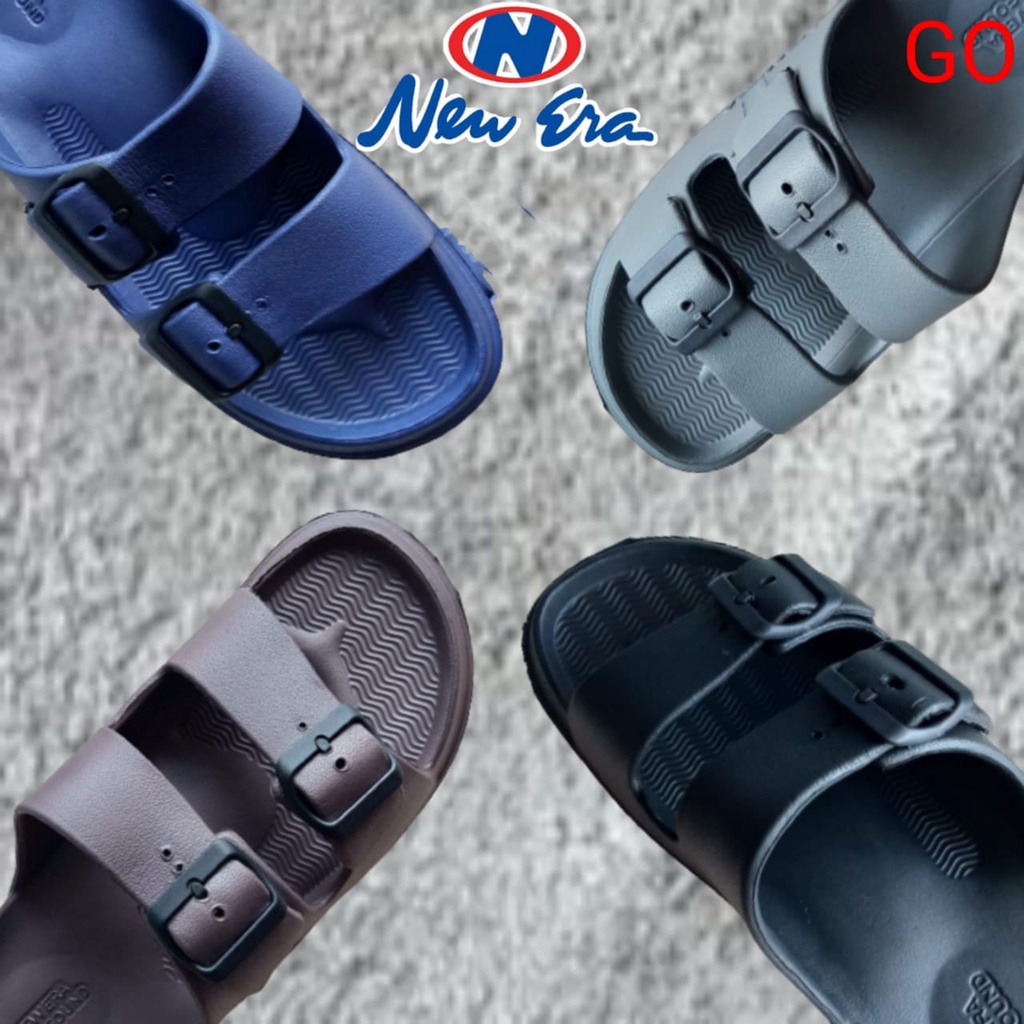 gos NEW ERA MB E 7028 Sendal Pria Ban 2 Gesper Terbaru Sandal Karet Laki Laki Gesper Pinggir Nyaman