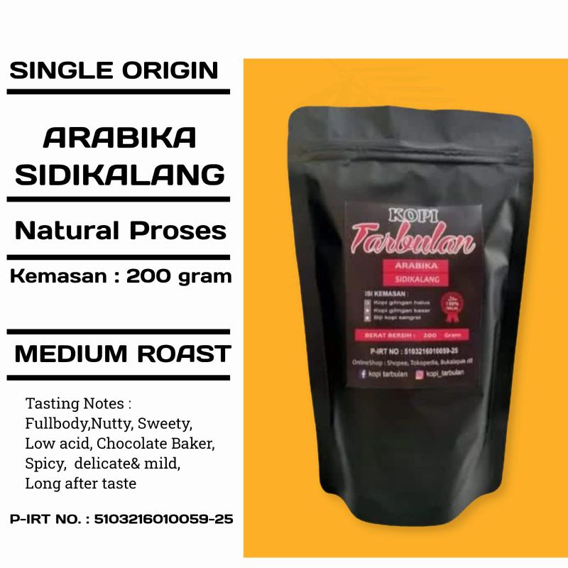 

Arabika Sidikalang Kopi Tarbulan Murni Netto 200 gram