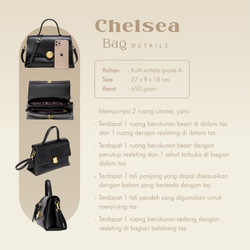 CHELSEA BAG JIMS HONEY ORI TAS SELEMPANG WANITA IMPOR FASHION CEWE KOREA HAND TOTE SLING KERJA MURAH