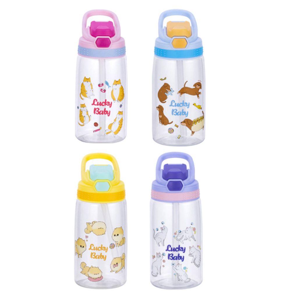 Suyo Botol Minum Portable Bahan Plastik Motif Kartun Dengan Sedotan Untuk Anak Tk