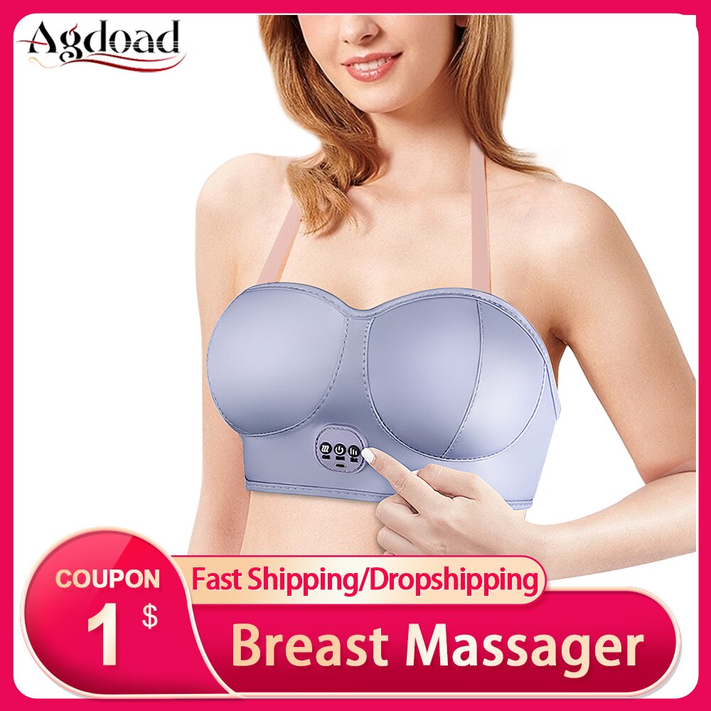 PREORDER Bra Pijat Pembesaran Dada Terapi Pemanas Inframerah Getaran Pemijat Payudara Dapat Diisi