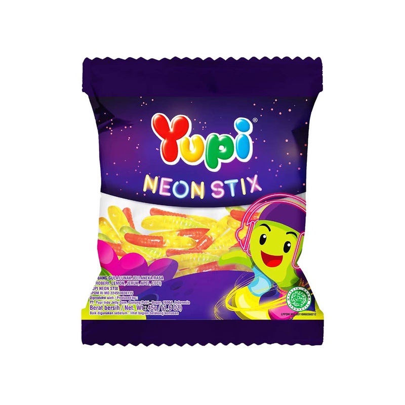 

Yupi Candy Gummy Neon Stick 45G Pck - Alhanan/04