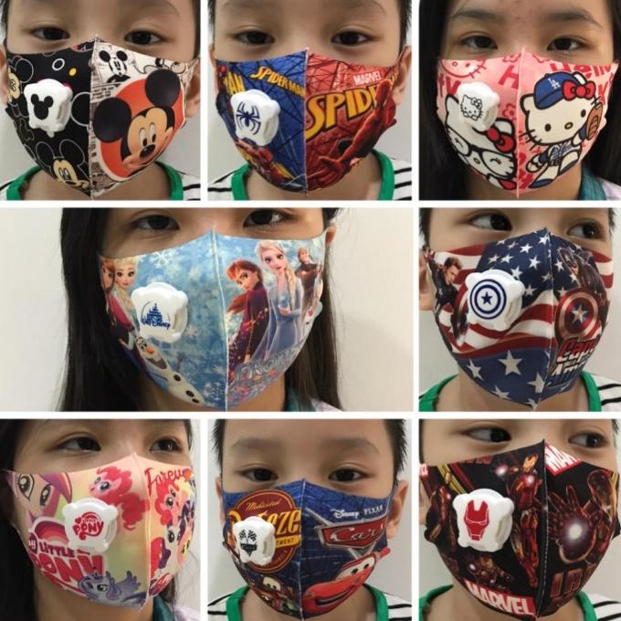 Masker Anak Kain Scuba+Respirator Motif Karakter Lucu & Super Hero 90-metta-arloji Segera Dapatkan