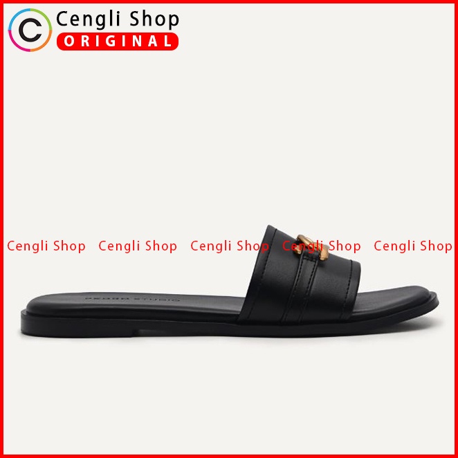 SANDAL FLAT PEDRO WANITA ORIGINAL CASUAL BRANDED ASLI HITAM PW061