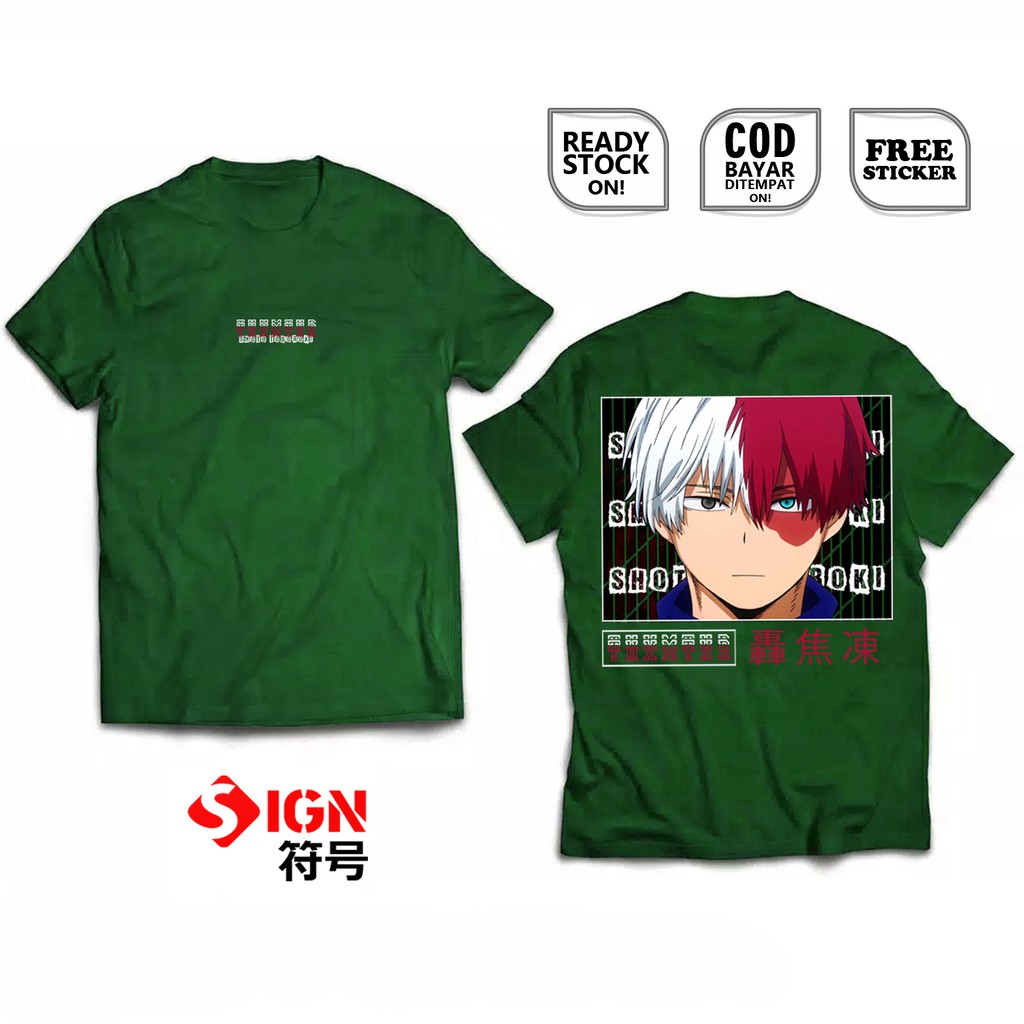 KAOS SHOTO TODOROKI MY HERO ACADEMI ANIME MANGA BAJU JEPANG ショート IZUKU KATSUKI EIJIRO OCHAKO BOKU SC