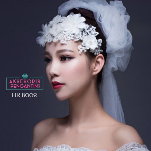 [STOK TERBATAS] HAIRPIECE AKSESORIS WEDDING HEADPIECE PENGANTIN TIARA PUTIH HRB002