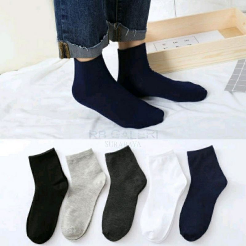 KAOS KAKI PENDEK DI ATAS MATA KAKI POLOS PANJANG KAOS KAKI KANTOR ANKLE SOCK UNISEX FASHION SOCK RB-6