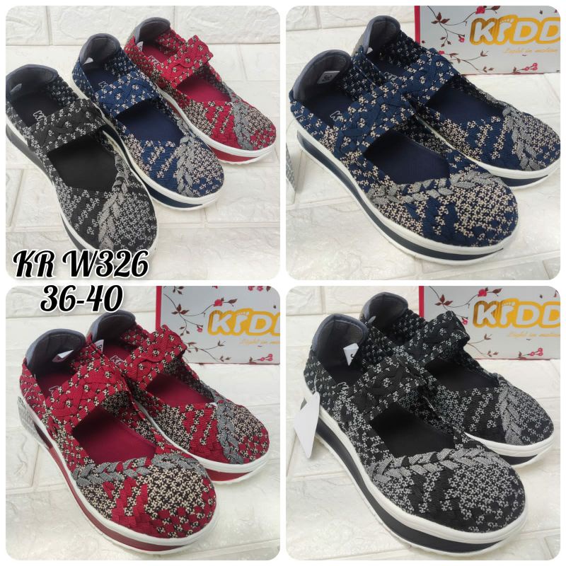 Sepatu Rajut KIDDO W326 WEDGES ORIGINAL