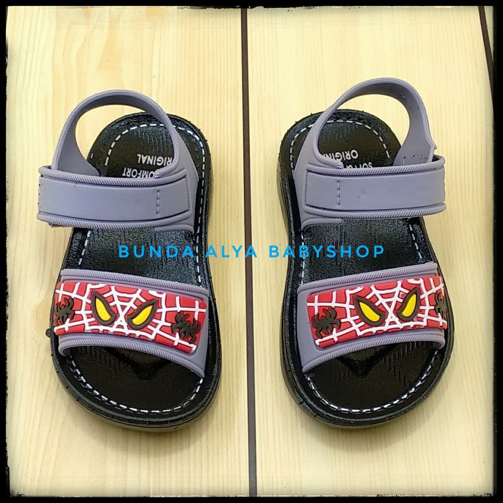 Sandal Anak Laki Laki IMPORT Usia 1 2 3 4 Tahun Kartun  - Sendal Anak Cewek Cowok Elastis Size 20 - 30 Karet Anti Licin