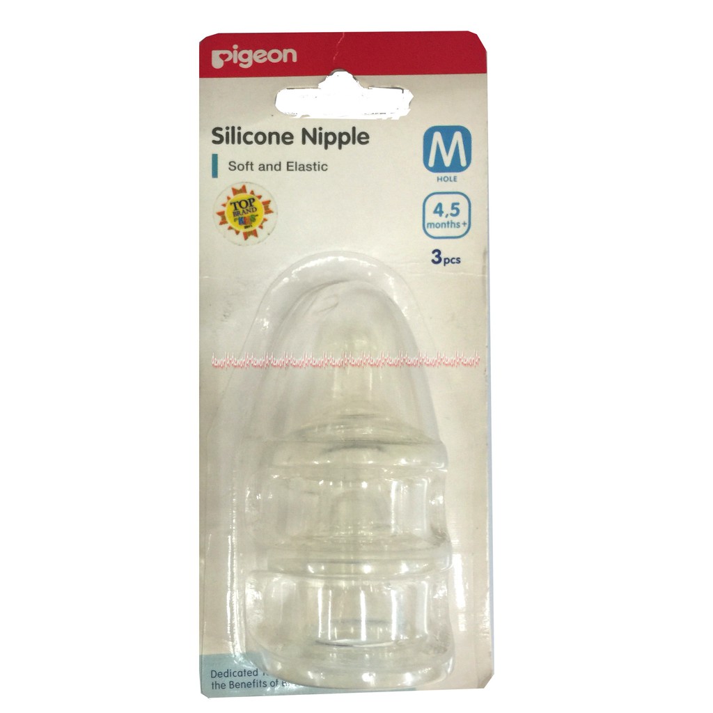 Dot Pigeon Silicone Nipple Dot Susu Bayi Pigen Silikon Putih isi 3pcs